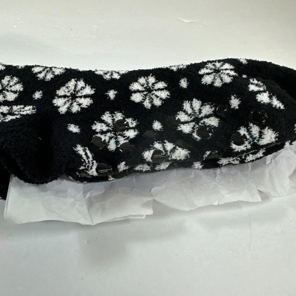 Kate Spade Fuzzy Crew Slipper Non Skid Home Socks, 2 Pair